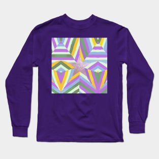 Bright Lilac Stars Long Sleeve T-Shirt